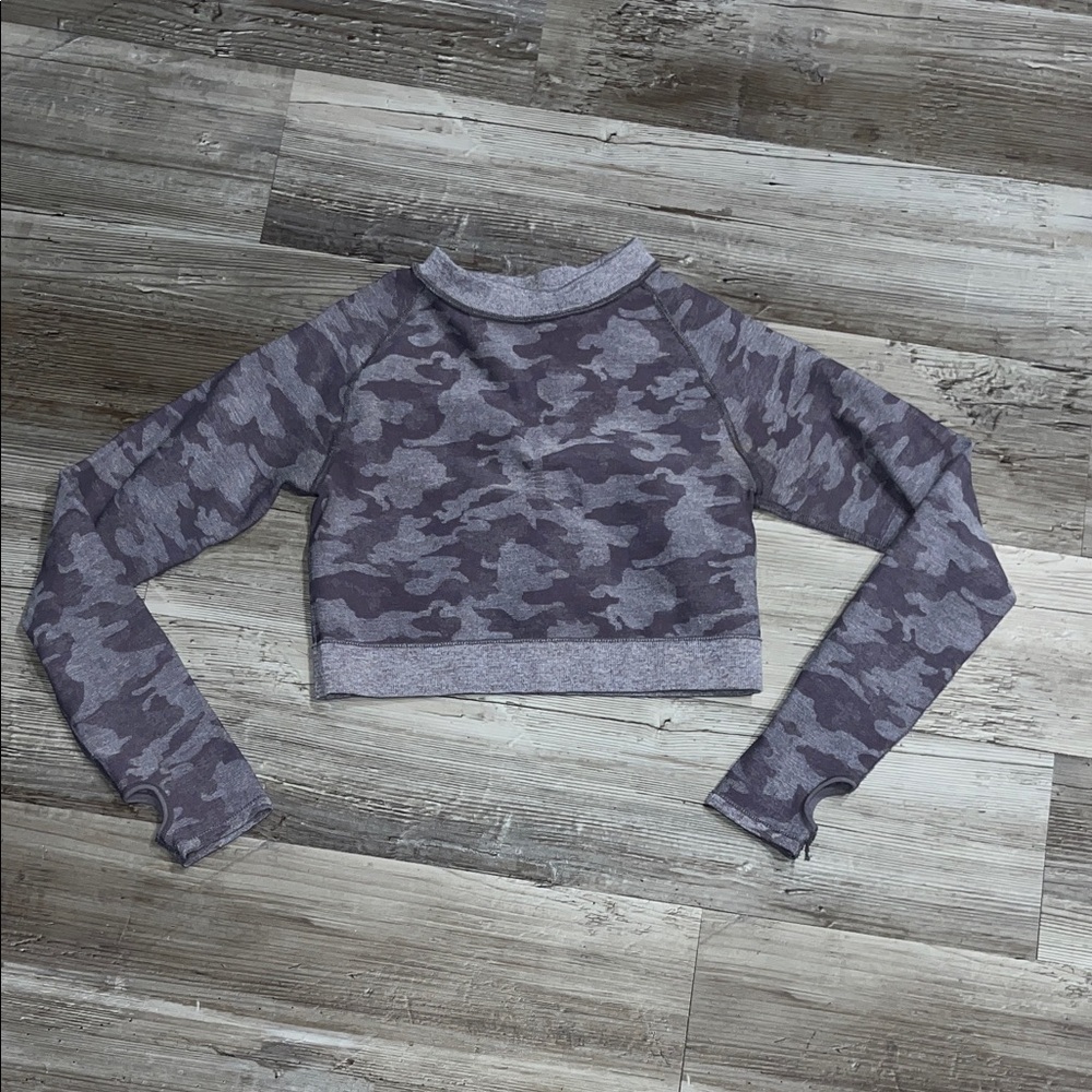 Camo Long Sleeve Crop Top